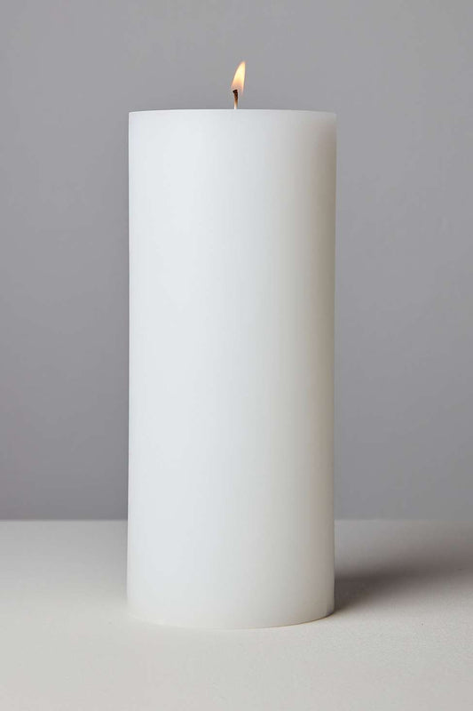 Wax Pillar Candle H18 cm D7 cm, Unscented 12PK